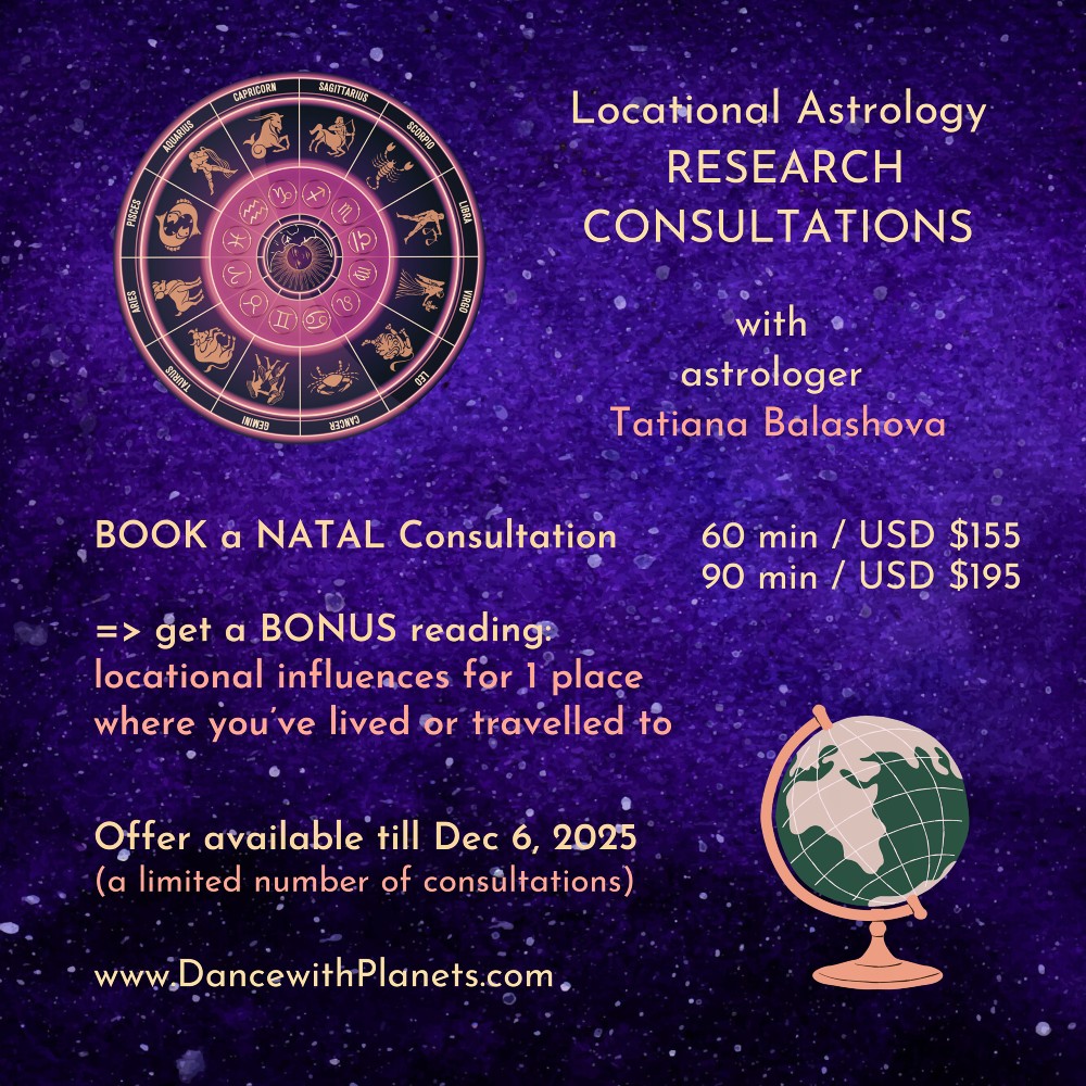 Locational Astrology Reading with Natal - Black Friday 2025